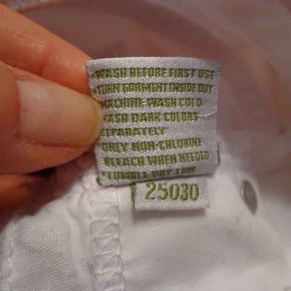 Garnet Hill Slim Stretch Jean 4P White Zip/Button Closure Straight Leg - Picture 10 of 11